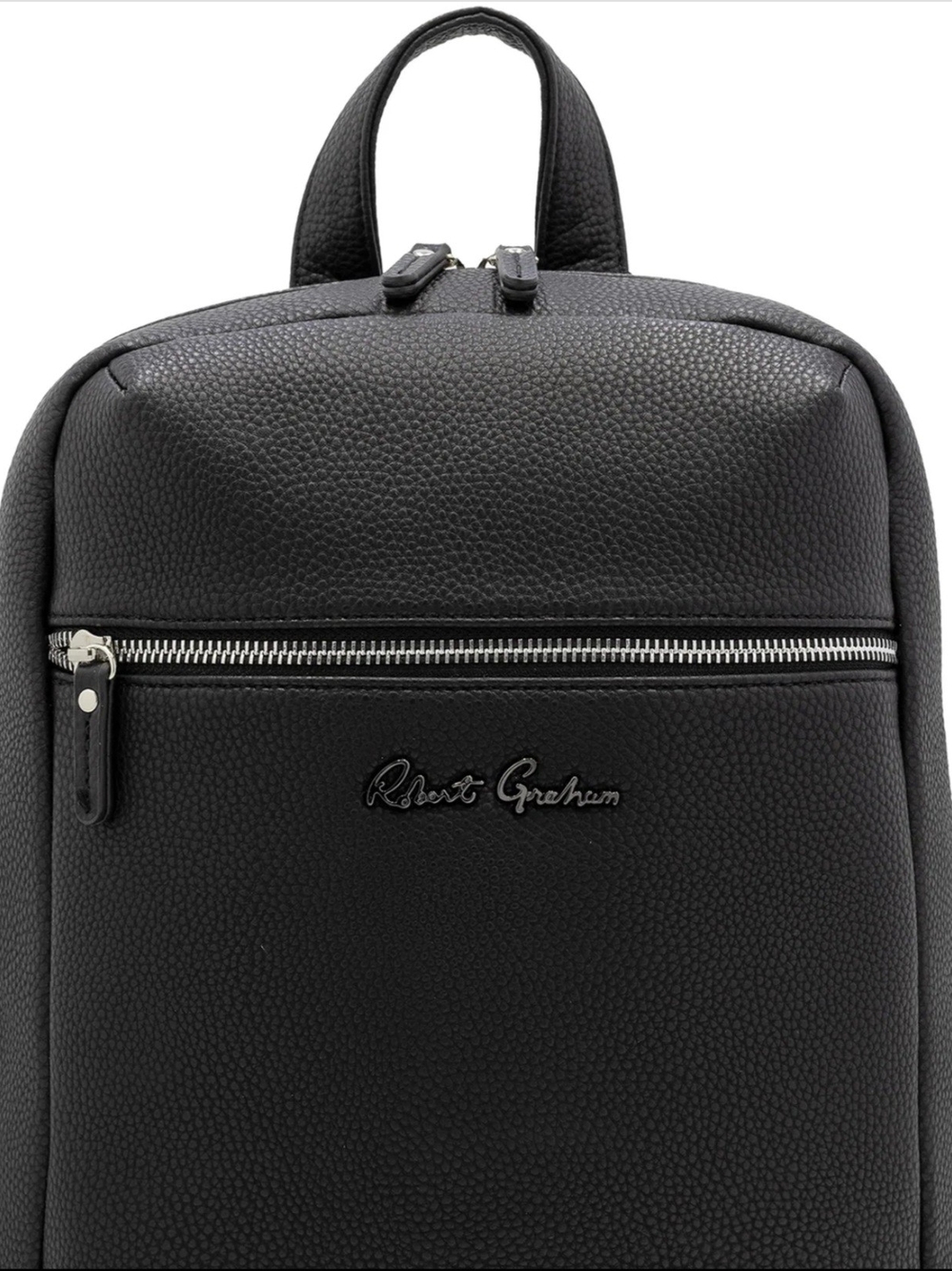 Robert Graham Felix Black Pebbled Leather Compact Backpack